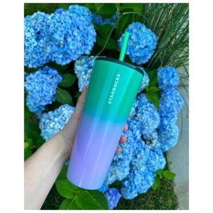 Starbucks 2022 Summer Stainless Blue Green Purple Ombre Tumbler 24oz Venti Cup
